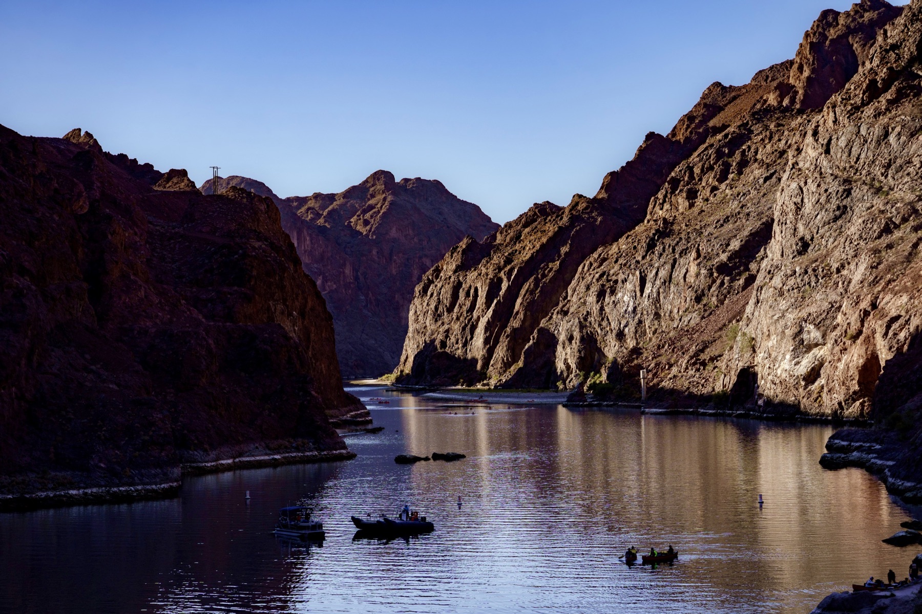 The Black Canyon opening around the Colorado River in Nevada