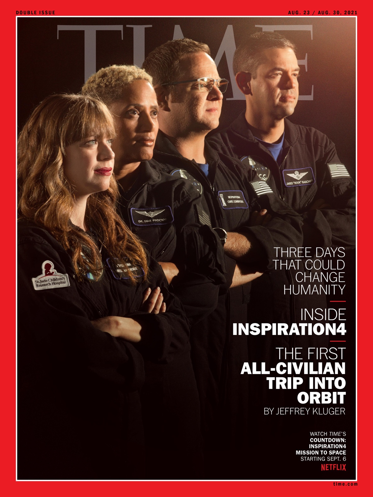 TIME magazine cover featuring the Inspiration4 crew